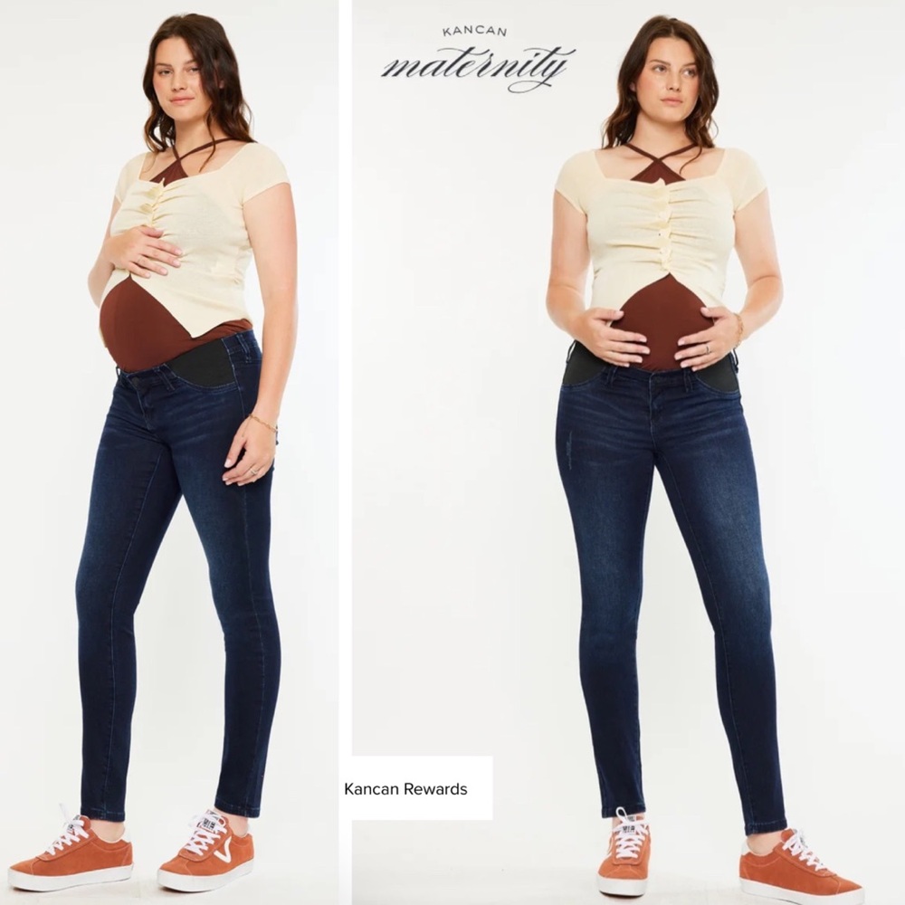 KanCan NWT Debbie Maternity Dark Wash Skinny Jeans 32 x 29 (Size 14)